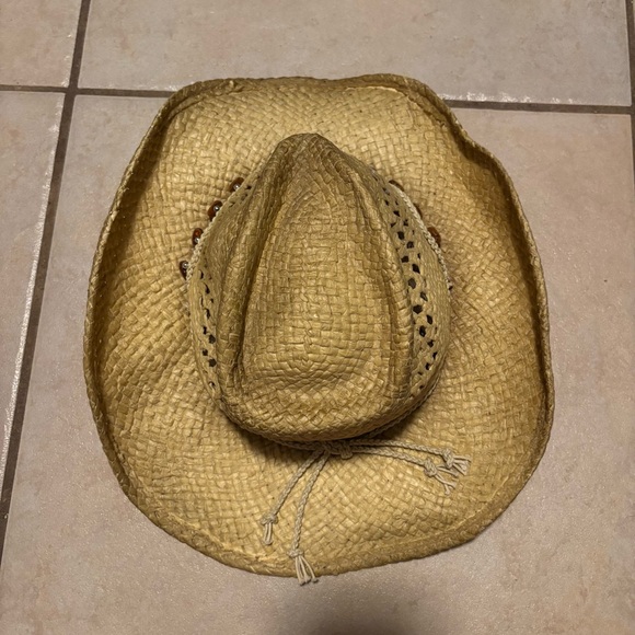 The Desperado Collection by Leon Leather Co. Beaded Cowboy Cowgirl Straw Hat - Picture 5 of 9